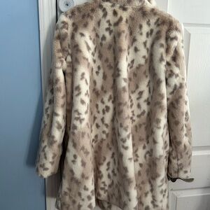 Dennis Basso Cream and Brown Teddy Jacket